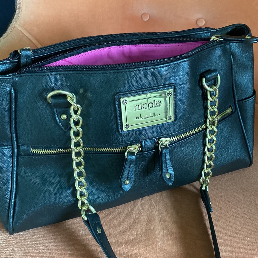 Nicole by Nicole Miller handbag. NWOT in black saffiano-type finish.